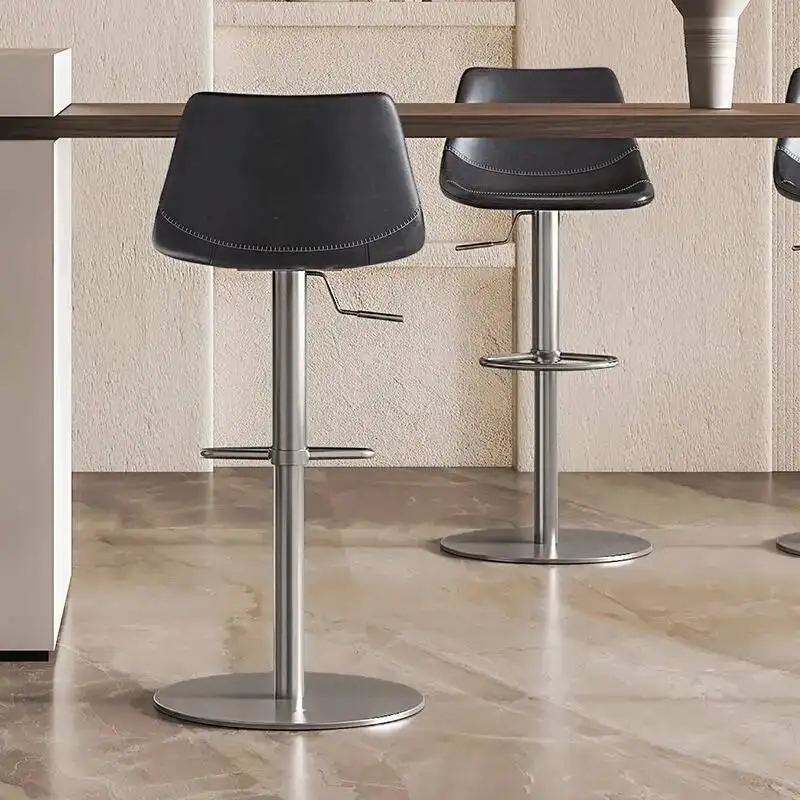 مقعد مرتفع دوار فاخر قابل للتعديل من الشمال الحديث - مقعد مرتفع عالي الساق قابل للتعديل للارتفاع للمنزل بتصميم أنيق #1