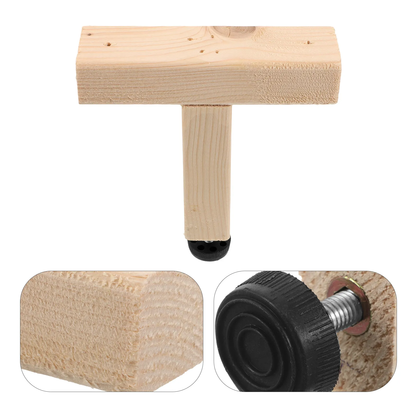 2Pcs Heavy Duty Adjustable Wooden Bed Bottom Support Legs Replacement Bed Frame Center Support Reinforcement Nonslip Feet