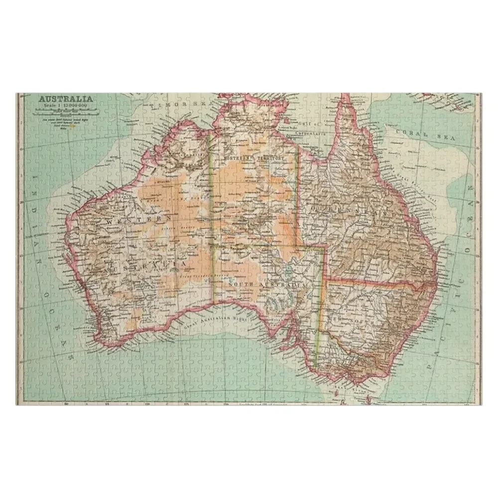 Rompecabezas de mapas antiguos de Australia, juguete personalizado para bebés y niños