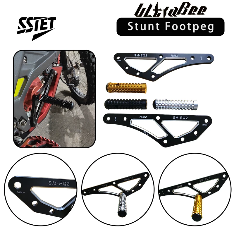 Podnóżki stuntowe do Surron Ultra Bee, modyfikacja do wheelie i off-roodu