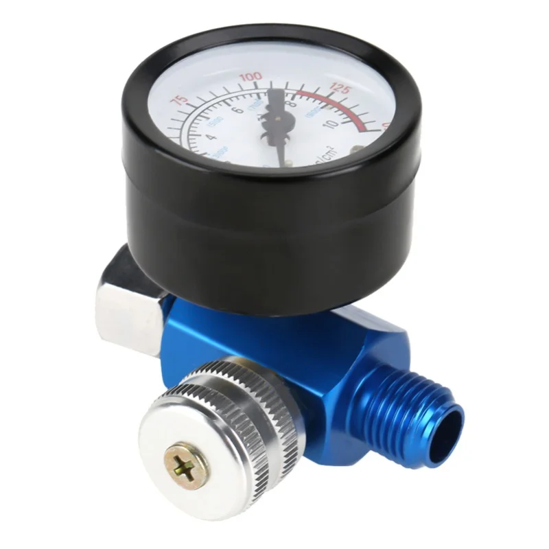 

1/4" Spray Paint Gun Air Pressure Regulator Pressure Gauge Pneumatic Tool Accessory