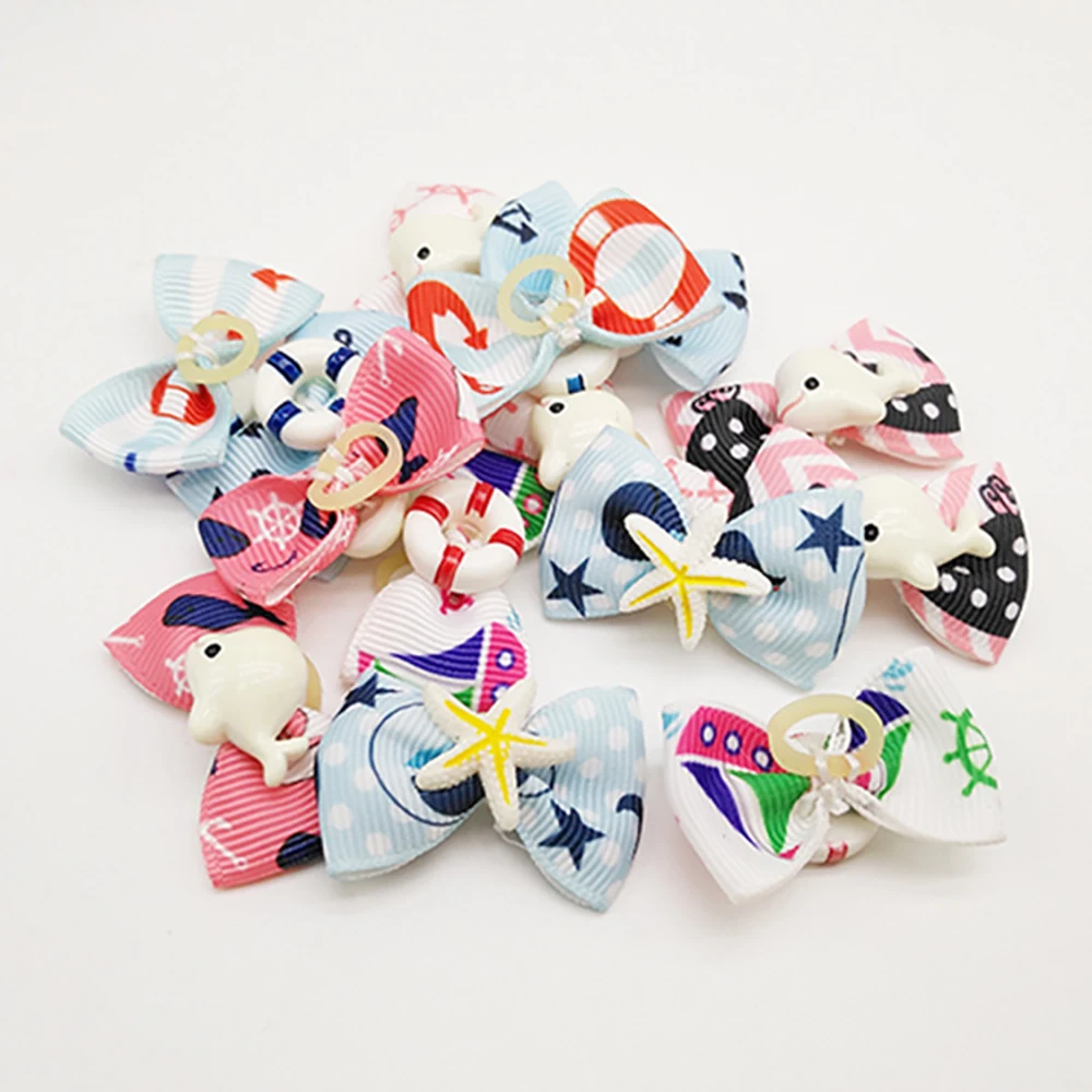 

10 Pieces Pet Ribbon Hair Accessories Cute Dog Hair Bows Elastic Rubber Band For Dogs Pet Hair Clips Gift Pet Accessories