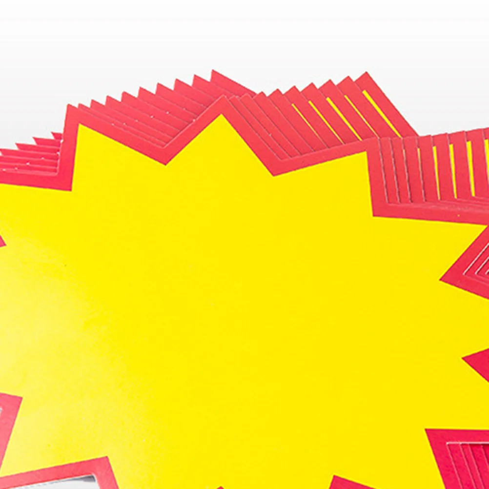 30PCS Blank Advertising Paper Sign Explosion Labels Supermarket Price Tag (Yellow)