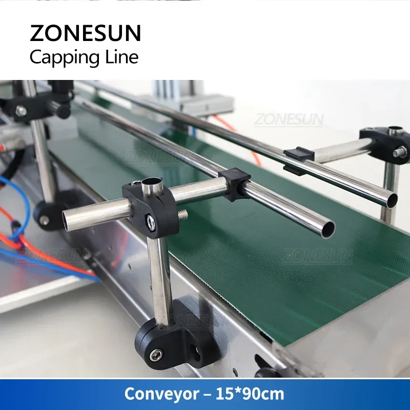 ZONESUN آلة السد ZS-XG6100C التلقائي الشد غطاء زجاجة عصير السائل غطاء رذاذ تويست قطارة زجاجية غطاء خط نقل