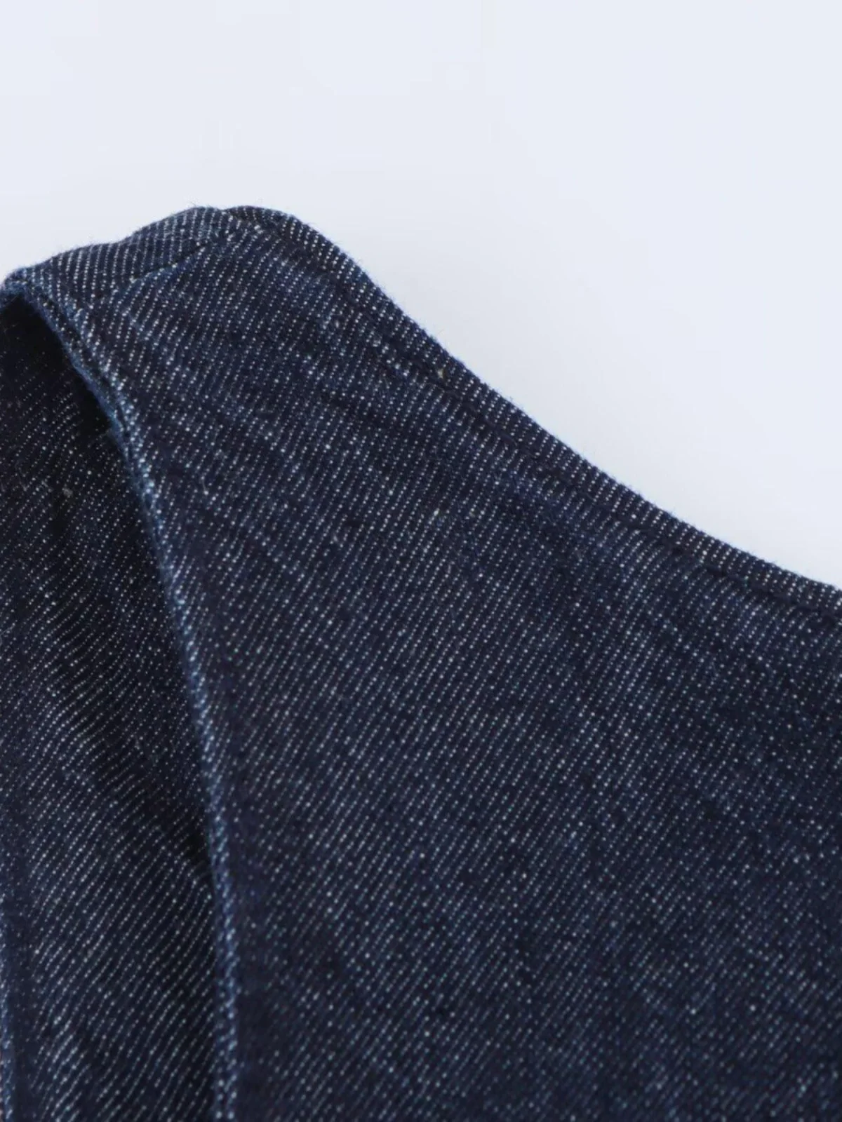 Vestido F Novo de Outono JNLEAOG, Vestido Curto de Denim Decorativo com Camadas Es, Estilo Casual, Cintura Natu...