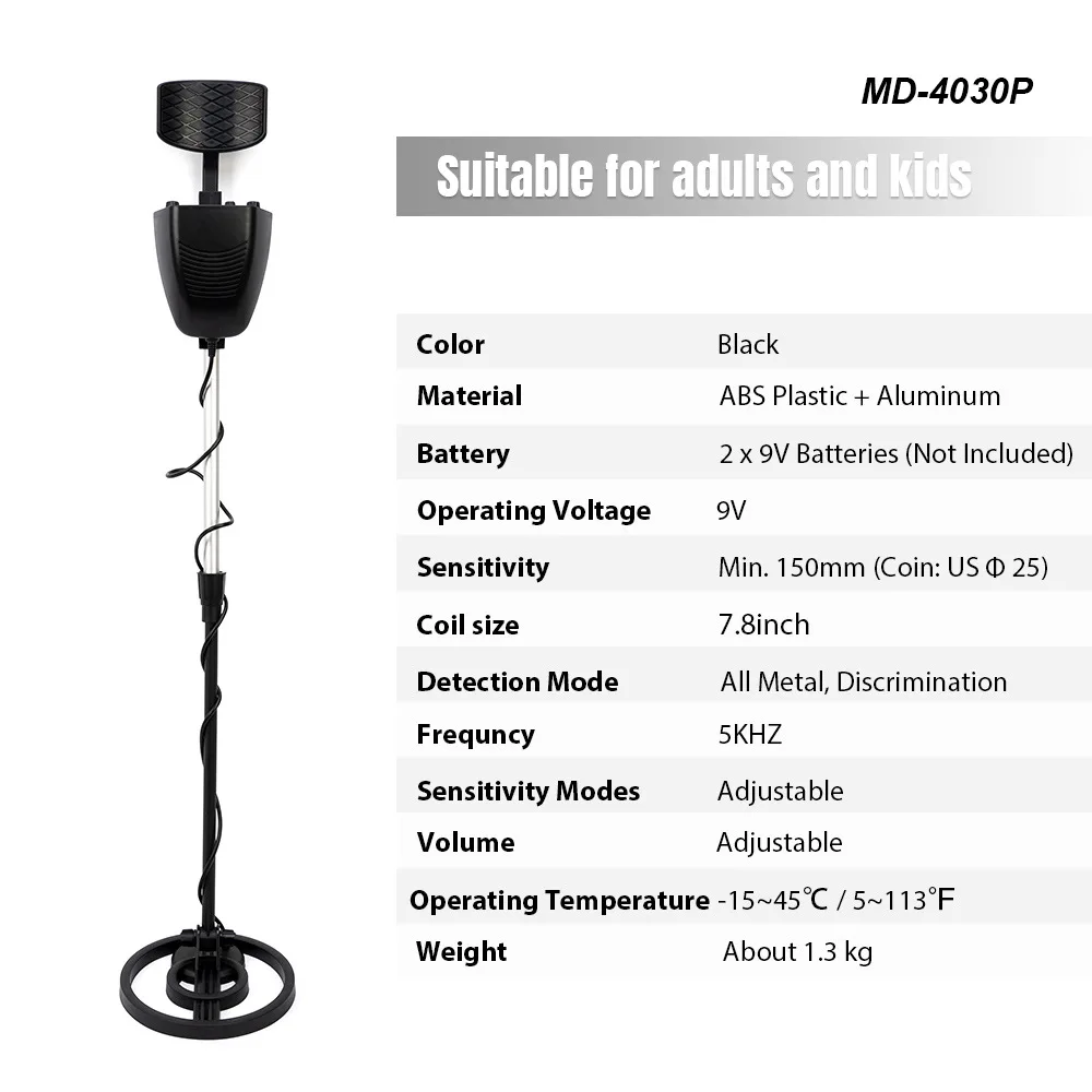 Utility MD4030p Metal Detector Treasure Detection Gold Silver And Copper Outdoor Detection Entry-level Detector