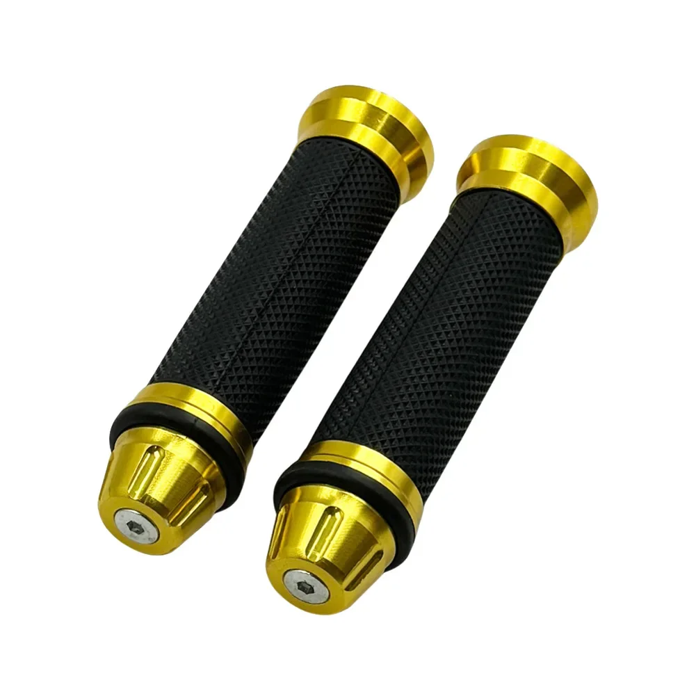 Motorcycle Handlebar Grips with Reinforced Rubber Core and CNC Aluminum Finish for Dependable Ride and Appearance
