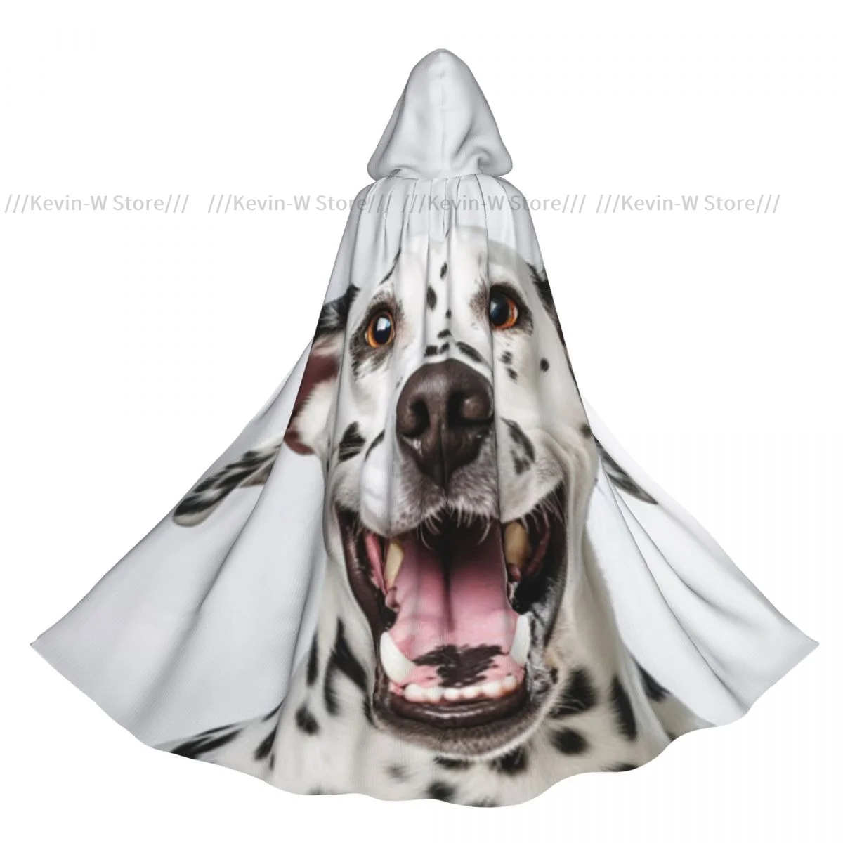 

Long Cape Cloak Dalmatian Dog Print Hooded Cloak Coat Autumn Hoodies