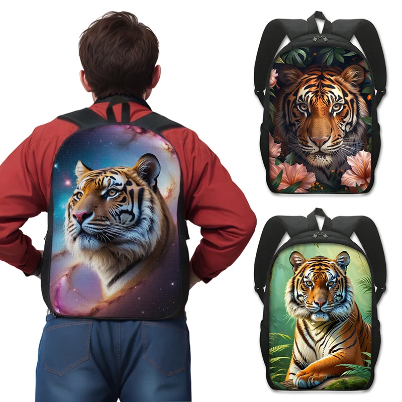 

Galaxy Tiger Print Backpacks Colorful Flower Tigers Teenager Daypack Storage Backpack for Travel Laptop Bag School Bags Rucksack