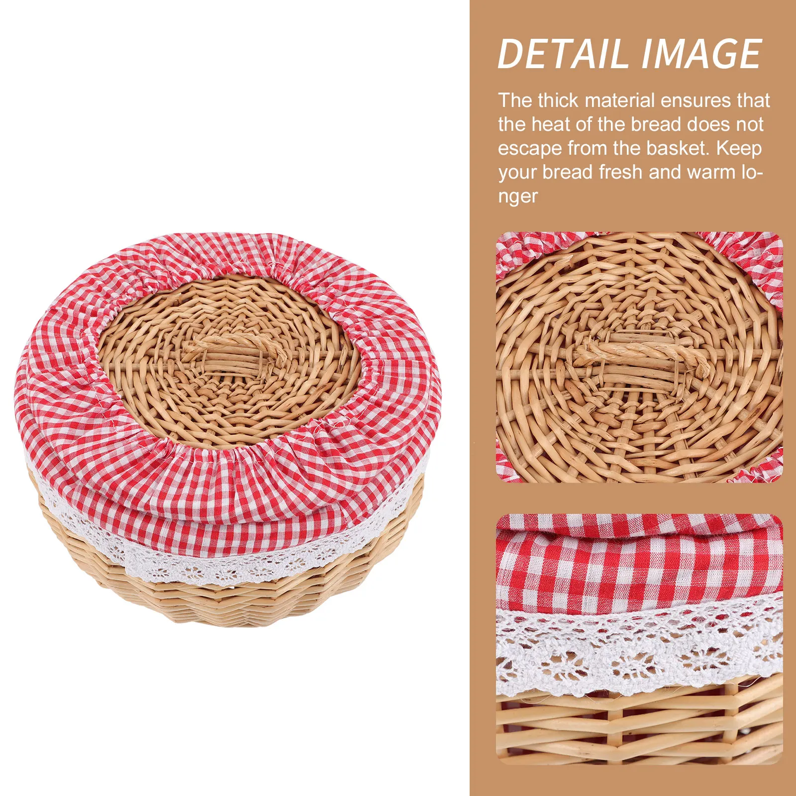 

Rattan Bread Baskets Kitchen Counter Storage Thick Material Keeps Fresh Warm Family Picnic Fruit Food Container Natural Color