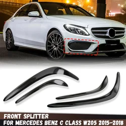 For Mercedes Benz C Class W205 C180 C200 C260 C300 2015 2016 2017 2018 Front Bumper Lip Spoiler Splitters Canards