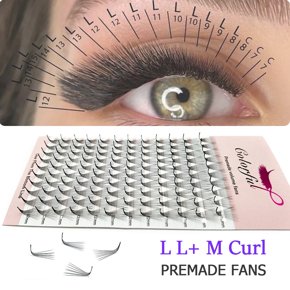 L L+ M Curl Premade Eyelash Extension l curl Russian Volume 3D 5D 6D 8D 10D 12D Faux Mink Soft Individual Lashes Makeup L Cilos