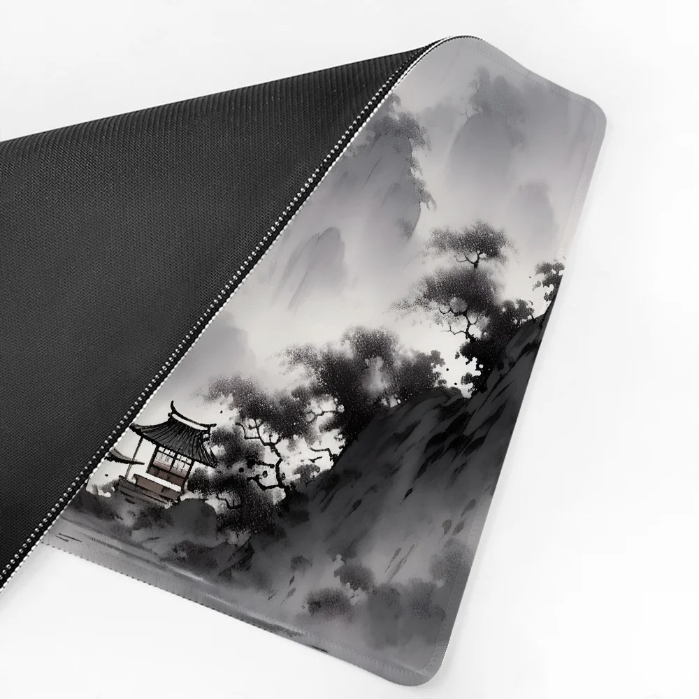 ภูมิทัศน์จีนภาพวาด Mousepad แผ่นรองเม้าส์ Pad อุปกรณ์เสริมสําหรับเล่นเกม Prime Gaming XXL คีย์บอร์ด Pad