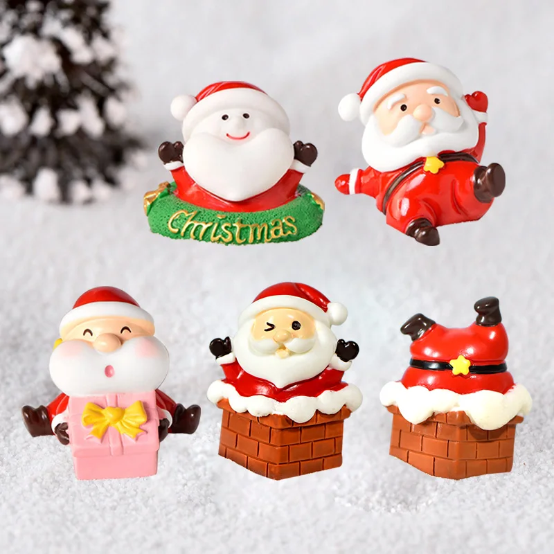 جديد عيد الميلاد سانتا كلوز شجرة الدب ثلج مصغرة تمثال منزل ديكور المنزل حديقة سيارة كعكة اكسسوارات الديكور الحديثة