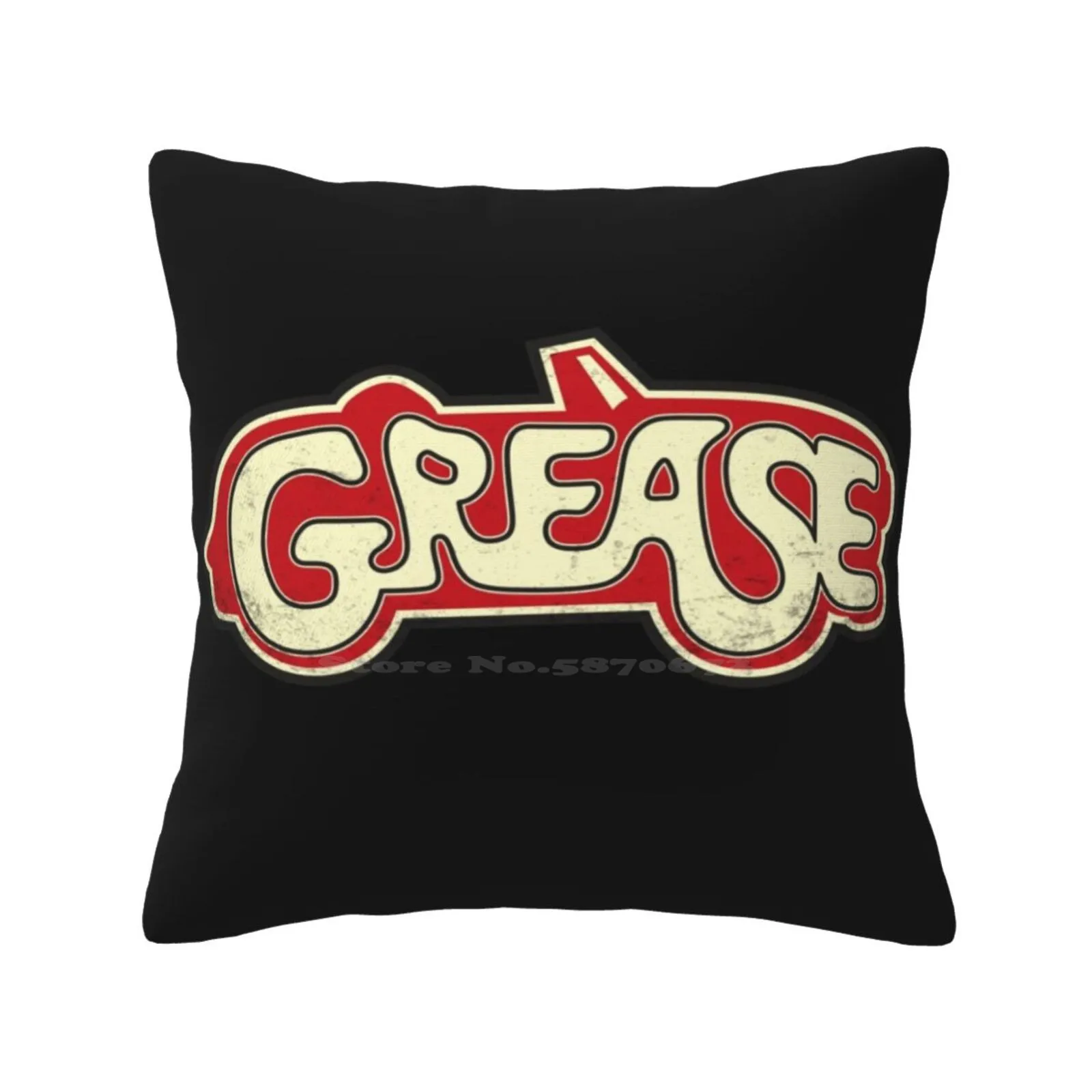 Grease Funny Cute Decor Square Pillowcase Greased Lightening Musicals Broadway Vintage Movie Car Logo Convertible Old School