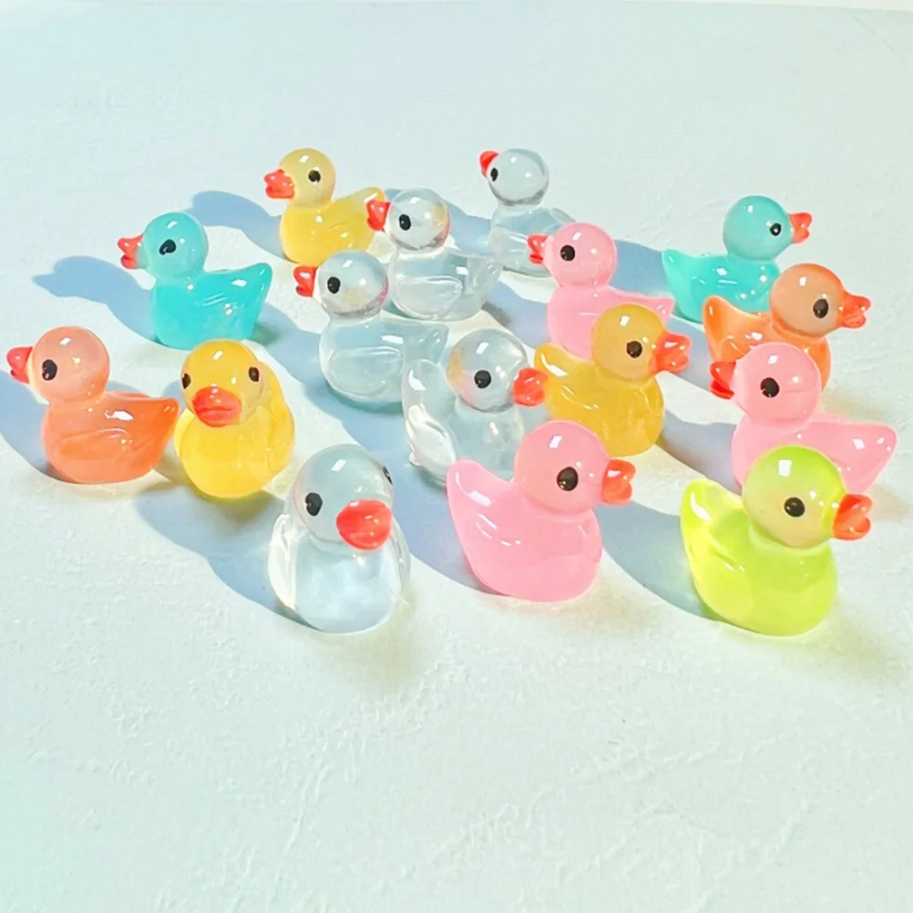 

60 Pcs Figurines Simulated Duck Pendant Small Ducks Miniature Tiny Animals Figures