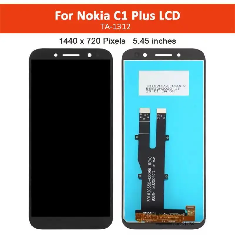 

5.45" Quality For Nokia C1 Plus LCD Display Touch Screen Digitizer Assembly Replacement For Nokia C1Plus TA-1312 LCD