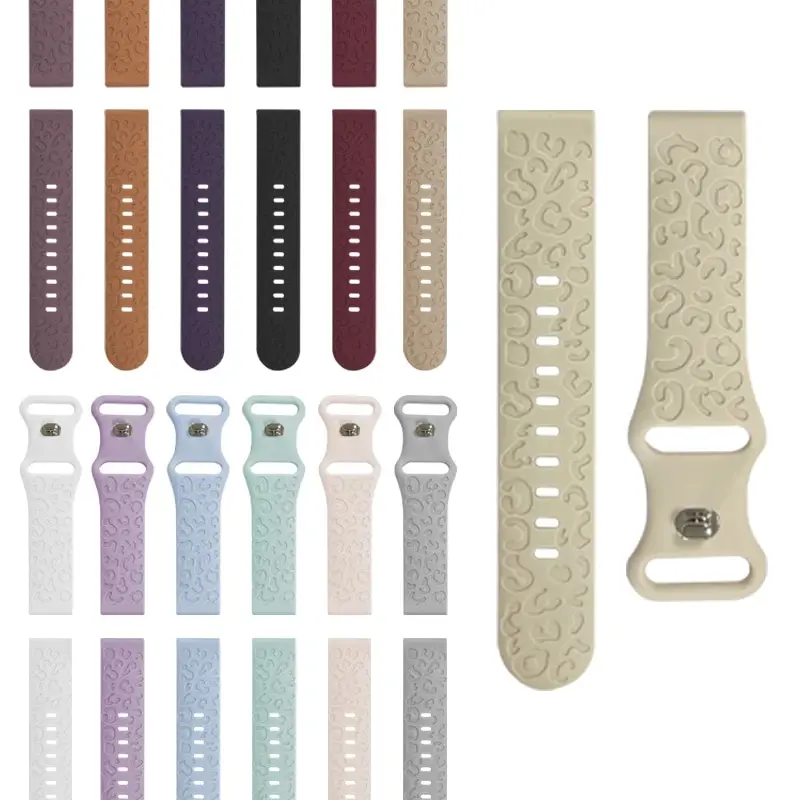 Leopard Engraved Strap for Amazfit GTS 4/2/2e Mini/3/bip u/pro/42mm Silicone Correa Bracelet Huawei GT 4 3 2 2e 20mm Watch Bands