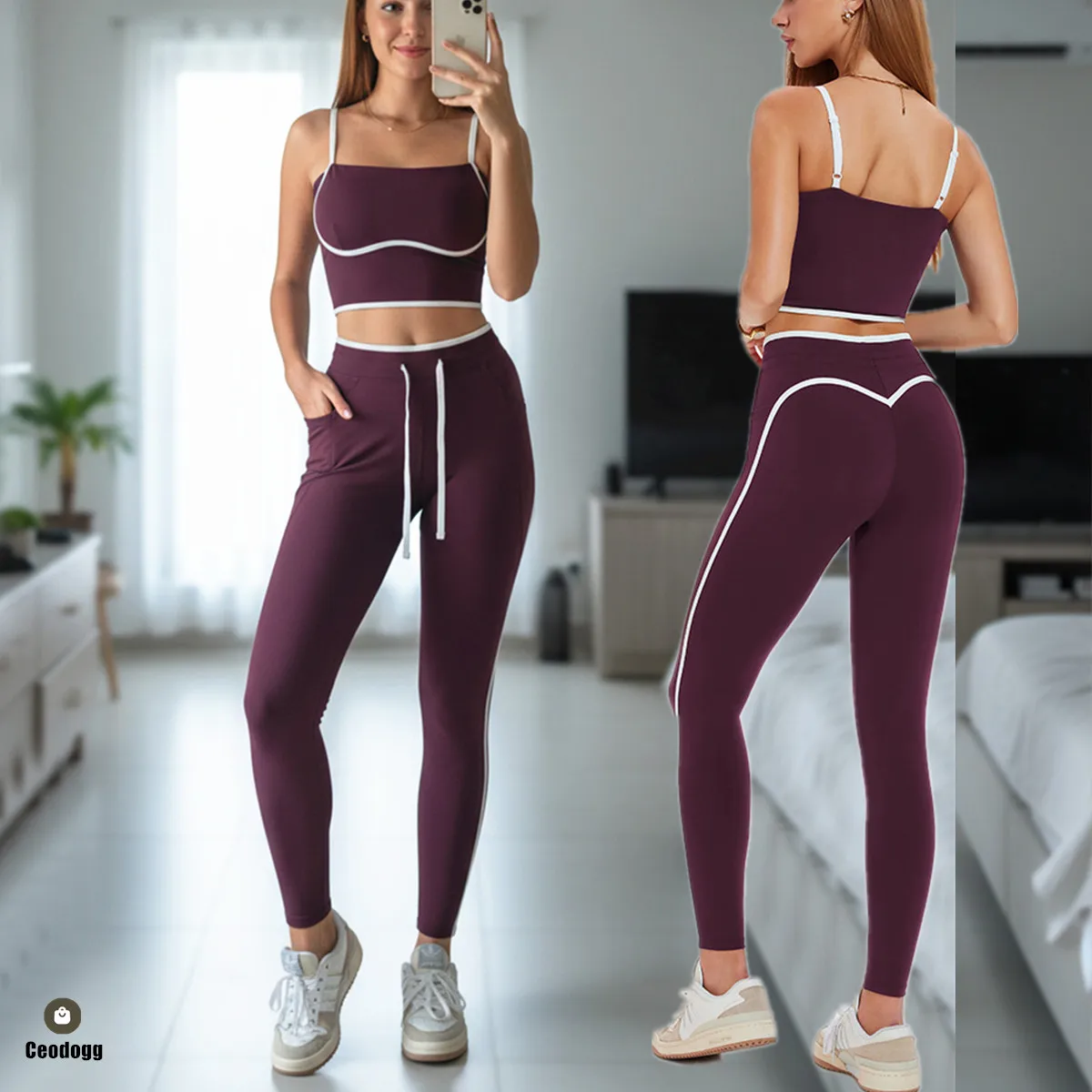 

Комплект для йоги из 2 предметов: спортивная одежда для женщин, фитнес-костюм, леггинсы для спортзала, женский спортивный бюстгальтер, спортивная одежда, комплект для активного отдыха XP382