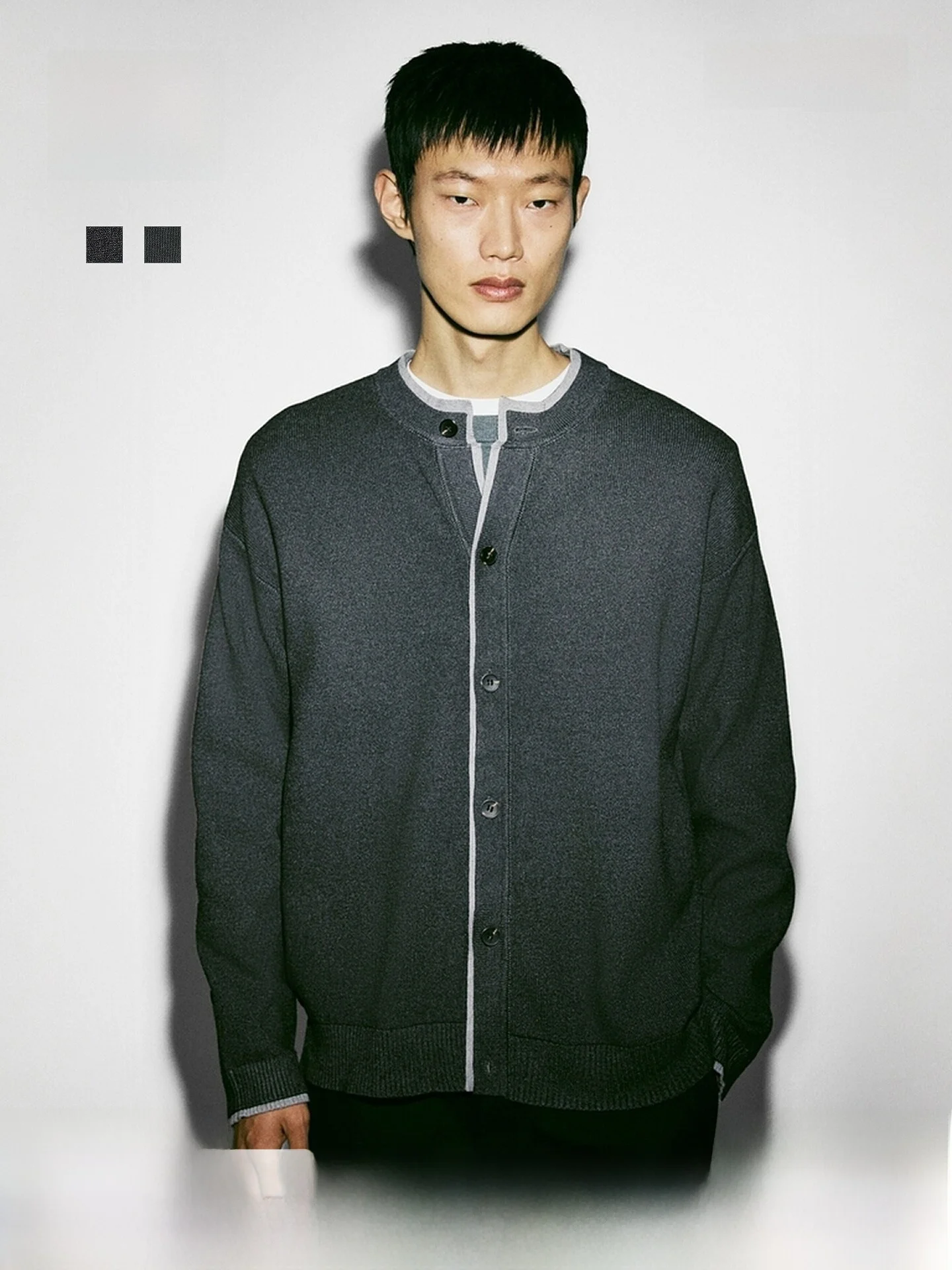

H&M Men's Knitted Open Cardigan 1325894 Casual Style Winter Fashion Button Detail Other Material 100% Regular Thickness