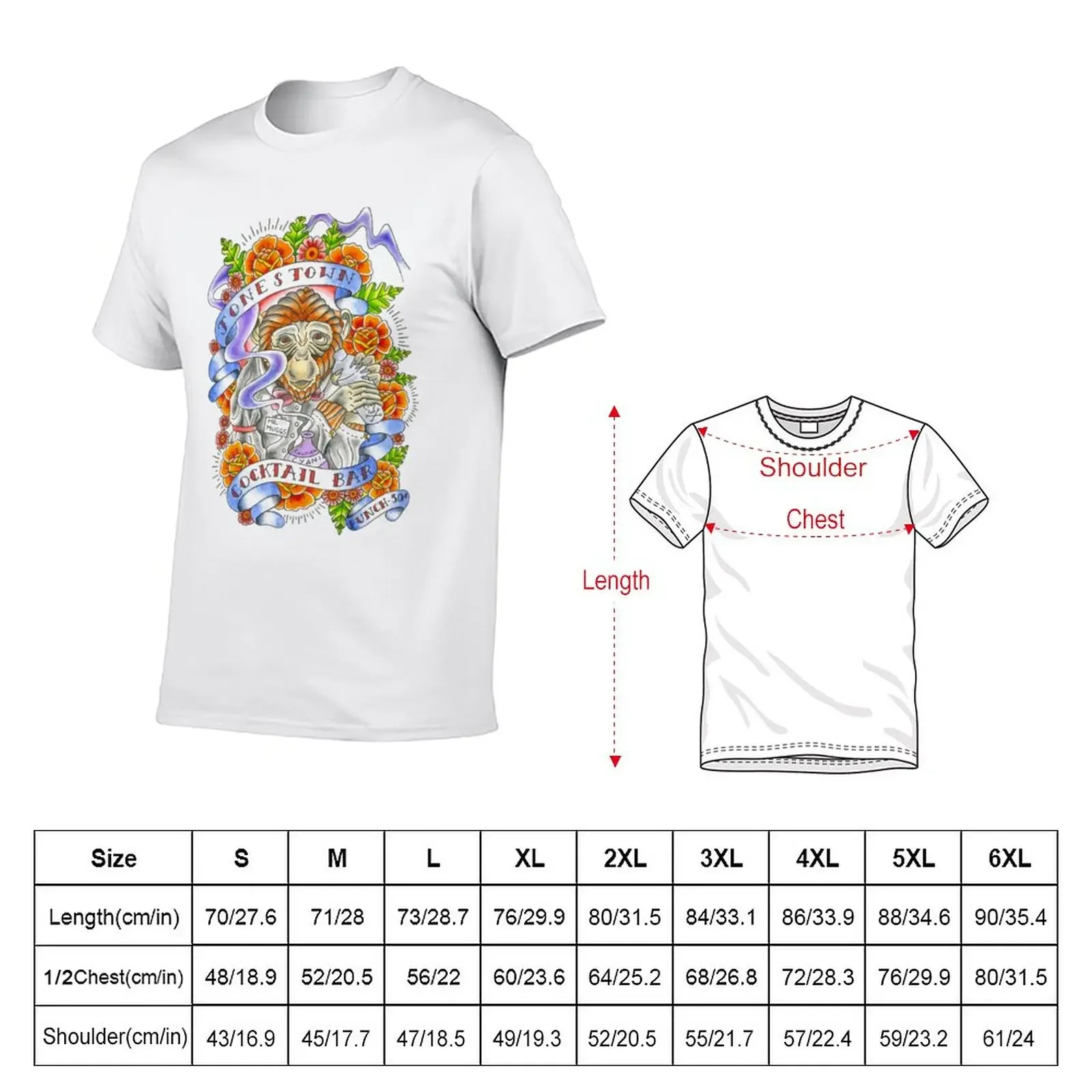 jonestown inspired tattoo design T-Shirt oversizeds anime clothes summer clothes mens graphic t-shirts pack