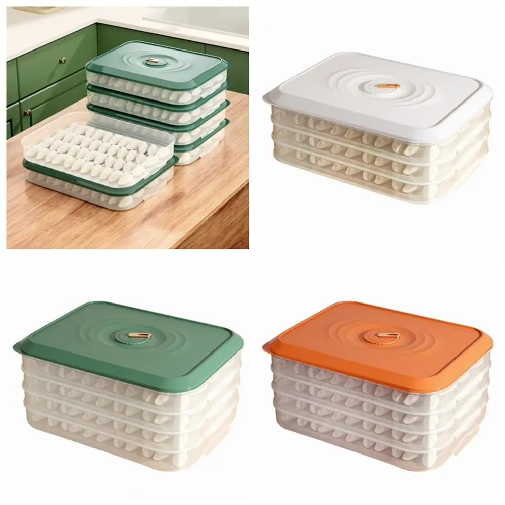 Multilayer Dumpling Box Transparent Stackable Egg Frozen Box Plastic With Lid Refrigerator Storage Box Refrigerator