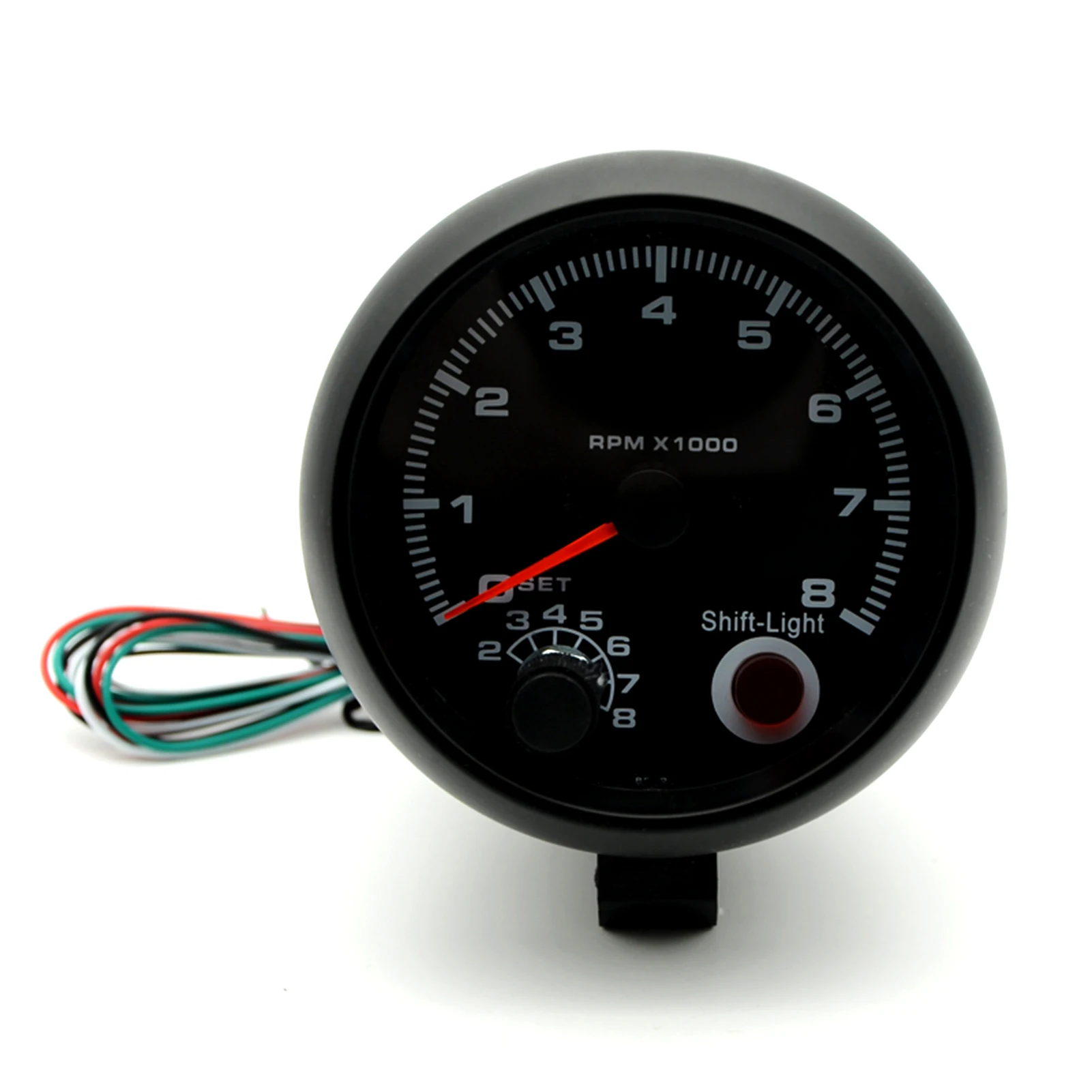 3.75'' Car Universal Black Tachometer Gauge Blue Inter Shift light 0-8000 RPM