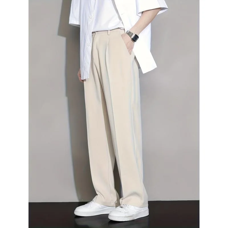 

Men's Wide Leg Trousers Summer Wide Leg West Pants Cross-Border Business Casual Loose Fit Straight Leg Trousers