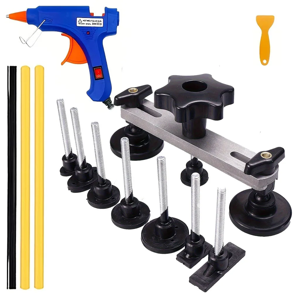 Herramienta de reparación de automóviles profesional, aleación de aluminio, extractor de abolladuras de automóviles sin pintura, Kit de herramientas manuales de reparación de puentes, juego de arreglo de daños por granizo automático