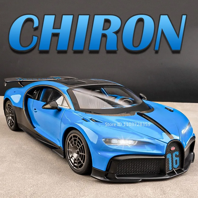 

1:18 CHIRON Sports Car Toy Models Alloy Diecast ONE Miniature Supercars Sound Light Doors Opened Shock Absorption for Kids Gifts