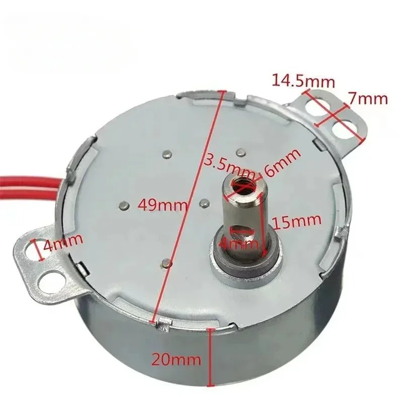 5-6 r/min Stable Synchronous Motor Pro TYC-50 AC 220V 12V 50/60Hz Torque 4KGF.CM 4W CW/CCW Microwave Turntable for Electric Fan