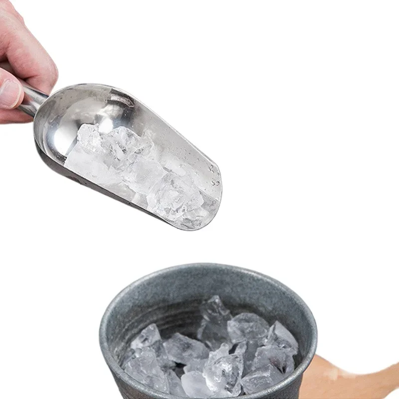 Stainless-Steel Ice Cube Scoop Bar Buffet Kitchen Spice Candy Flour Nut Scoop Spoon Dry Goods Shovel Party Kitchen Accessories