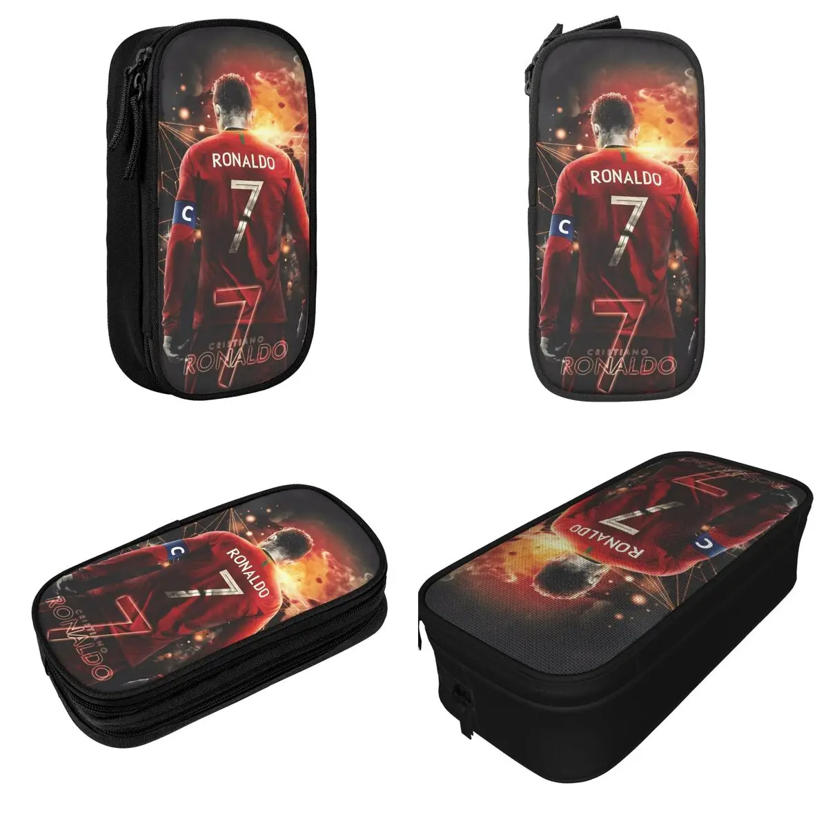 CR7 Football Soccer Pencil Cases Fashion Ronaldos Pen Bag Kids Large Storage Students School Gifts Pencilcases