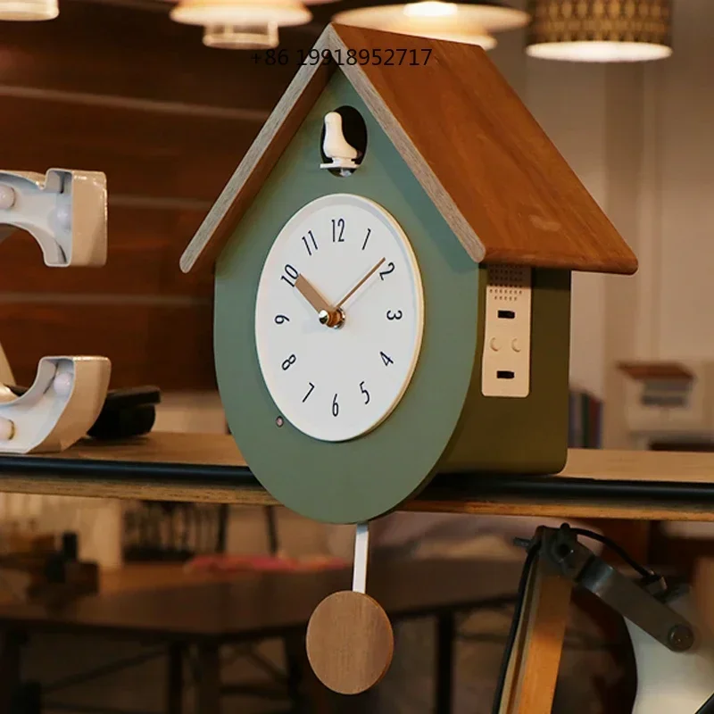 Solid Wood Cuckoo Wall Clock Living Room Watches Wall Decor Retro Pendulum Clocks Sun Brand Movement Decoration JJ546