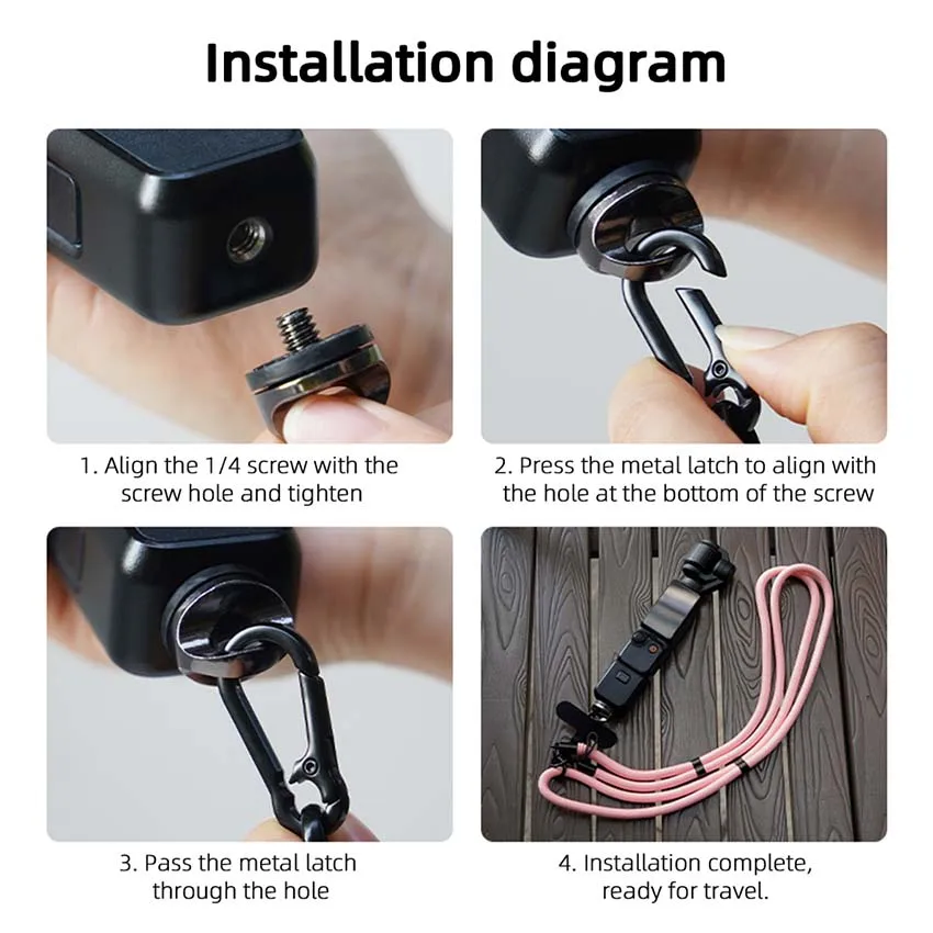 حبل كاميرا قابل للتعديل لجيب DJI 3/Action 5/Insta360 ONE X4 حزام الرقبة حزام معلق مضاد للضياع لكاميرات الحركة