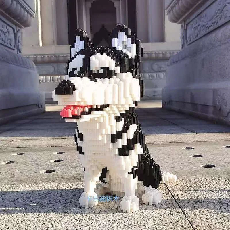 3D Animal Shiba Inu Building Blocks Cute Pet Dachshund Dog Small Particle Learning Interactive Playtime Brick Toys Kids Gifts