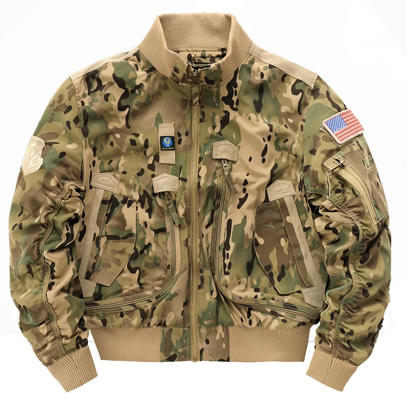 

Autumn Men's MA-1 Pilot Bomber Jackets Casual Man Hiking Baseball Cargo Coats Men Multi-pocket Windbreaker Jackets Clothing