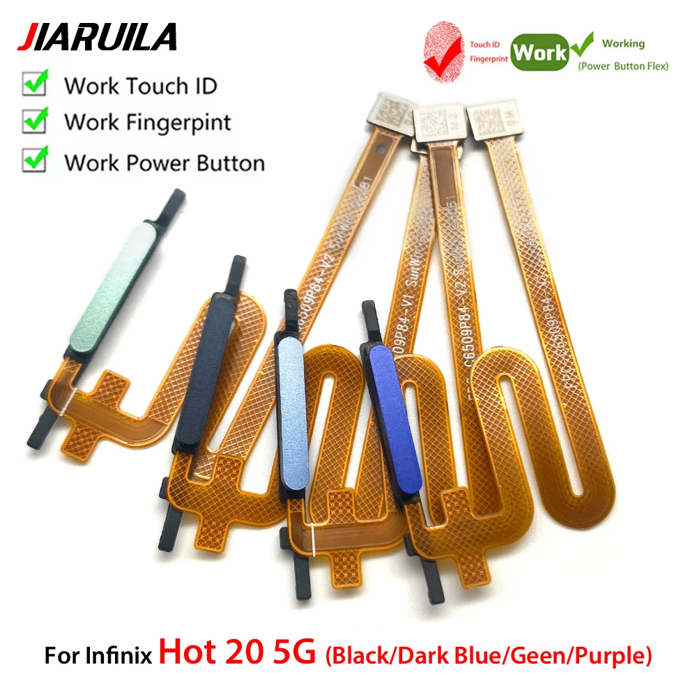 

Home Button For Infinix Hot 20 4G 5G 20S Note 10 693 Fingerprint Sensor Home Return Key Menu Power Button Flex Ribbon Cable