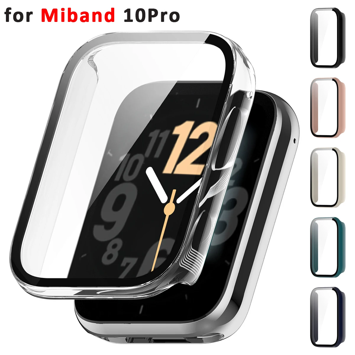 Glas+Hülle für Xiaomi Miband 10Pro Displayschutzfolie PC-Stoßfänger Gehärtetes Glas Rundum-Schutzabdeckung für Miband 10Pro Keramik