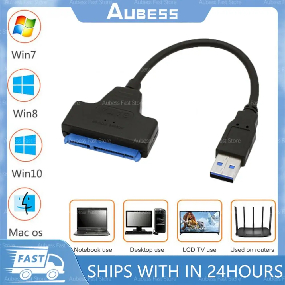 USB C SATA 3 Cable Sata To USB 3.0 Adapter Cable UP To 6 Gbps Support 2.5Inch External SSD HDD Hard Drive 22 Pin Sata III For PC