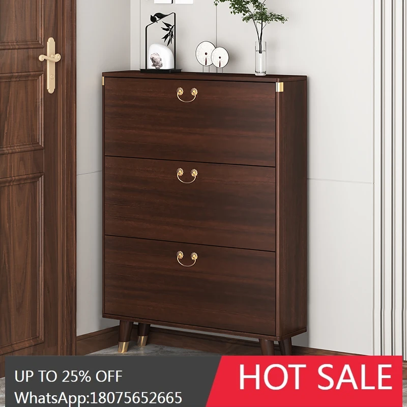 SGF new Chinese style tipping bucket shoe cabinet enters the house against the wall entrance cabinet narrow shoe rack