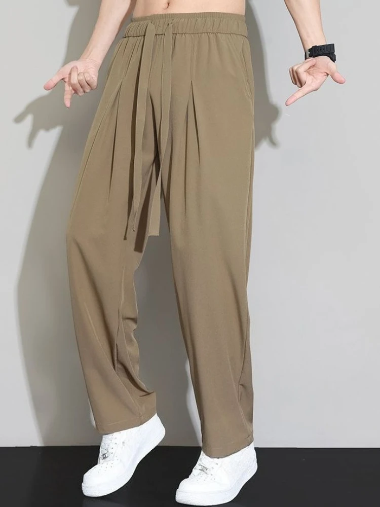 

Office Plus Big Size Suit Trousers for Men Cooling Plain Slacks Chinese Homme New In High Quality Summer 2025 Up Man Suits Pants