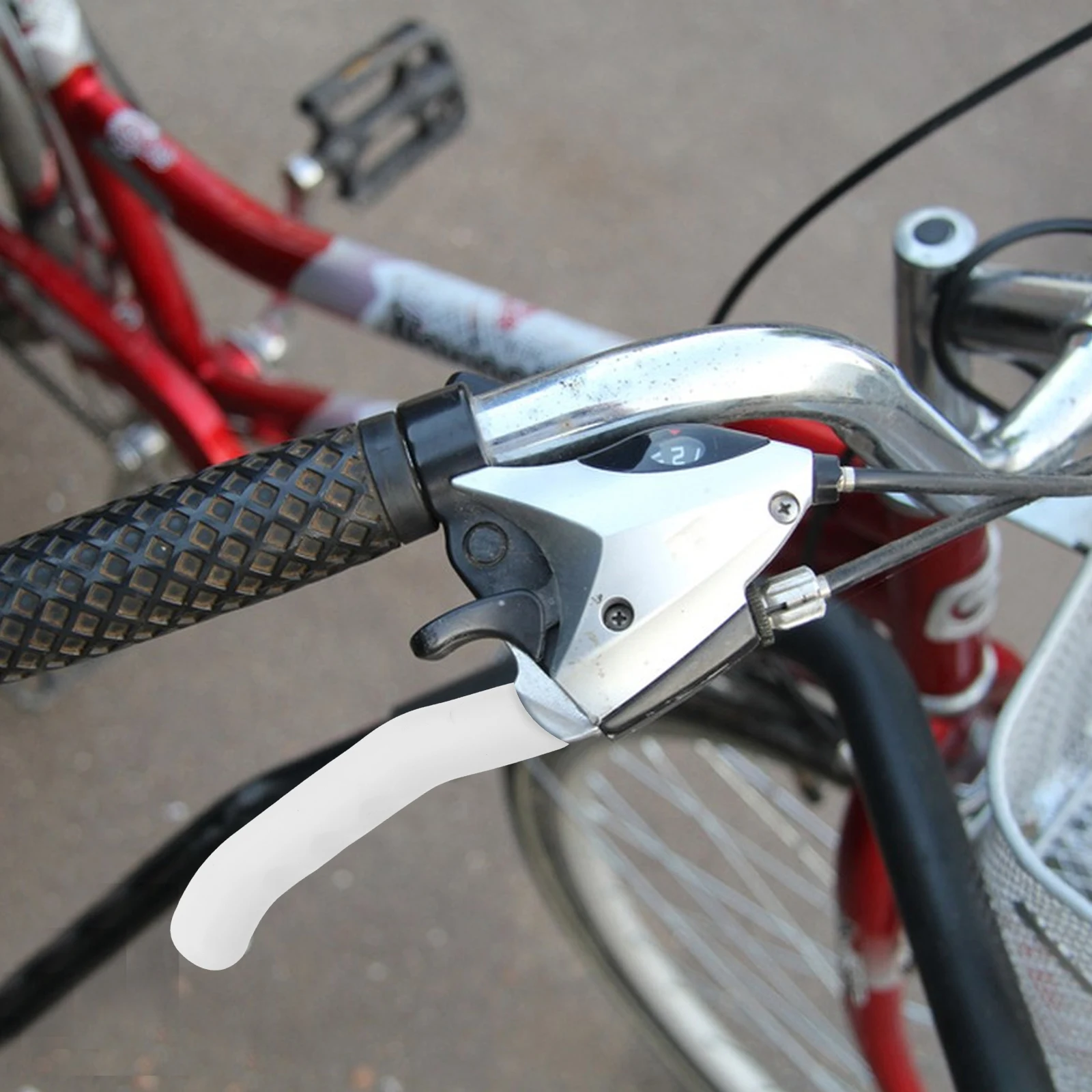

Tpr Anti-Slip Bicycle Lever Durable Pair White For Mountain Road Folding Bikes Bike Handle
