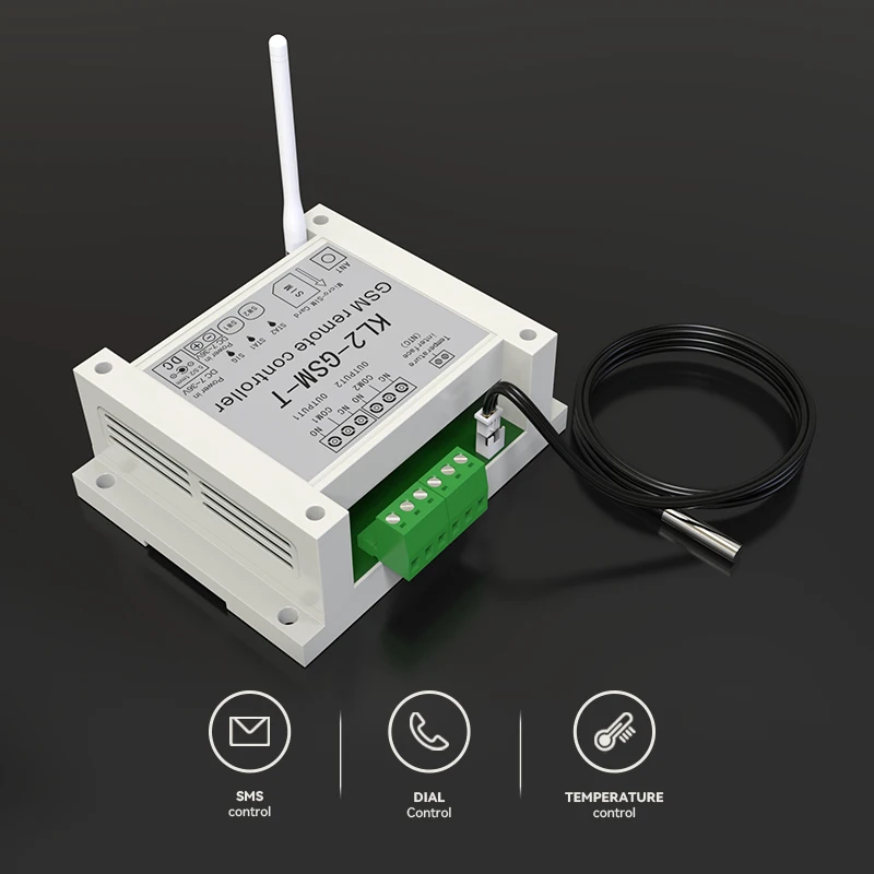 2G GSM 2 vie relè Controller SMS chiamata sensore di temperatura telecomando Smart Home Automation SIM Switch apriporta del Garage