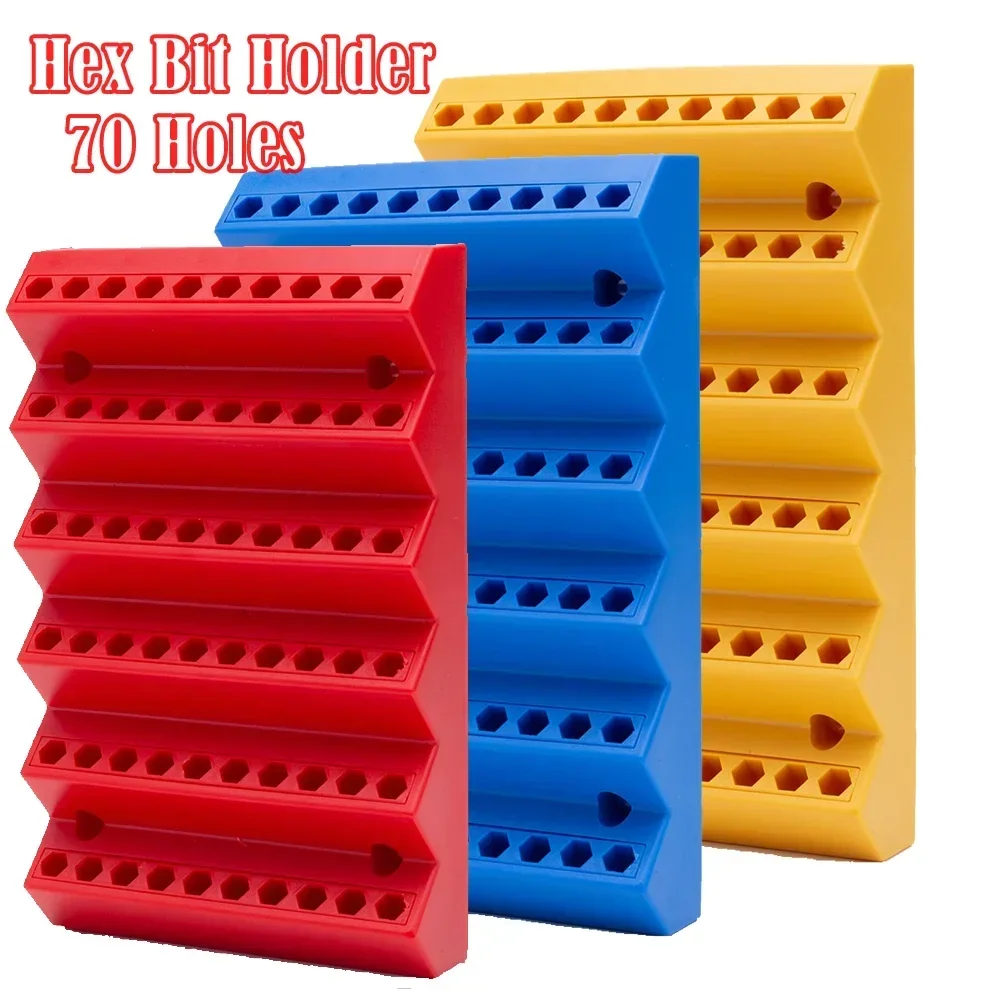 70 Slot Hex Bit Holder Organizer Drill Bit Storage Milling Cutter Drill Holder 1/4 Inch Hex Screwdriver Bit Organizer