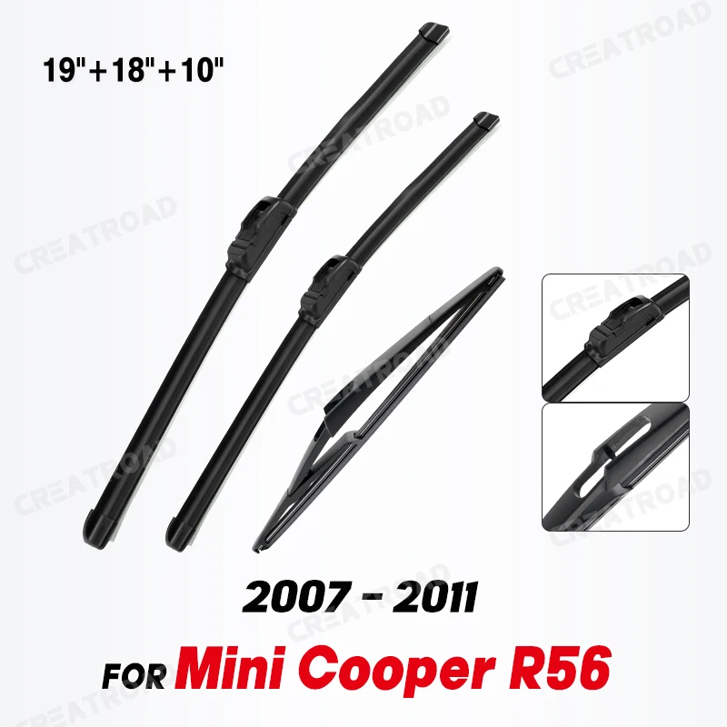 Wiper  Front & Rear Wiper Blades Set For Mini Cooper R56 Hatch 2007 - 2011 Windshield Windscreen Window Brushes 19\