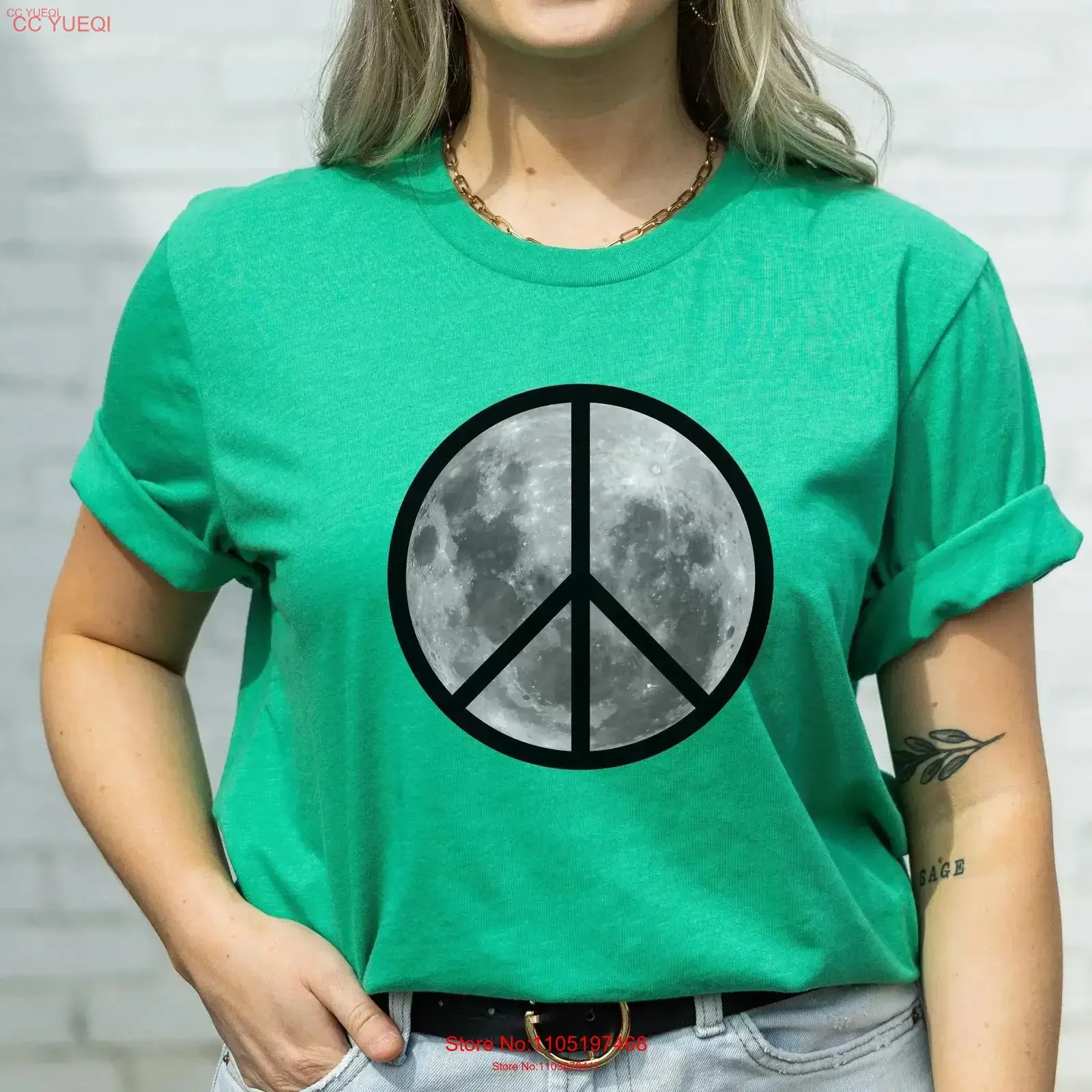 Moon Peace Sign T S… - image