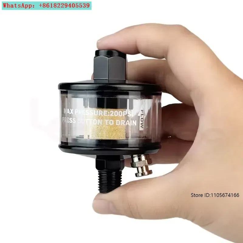 1/4 NPT Aluminum Air Compressor Filter Water and Oil Separator Trap 90 psi Operating Pressure for Air Tools and Paint Gun