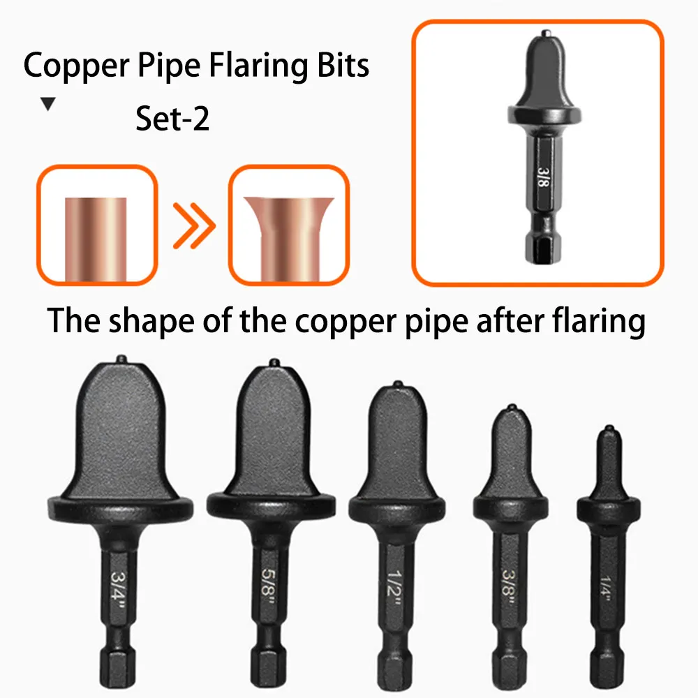 6Pcs Copper Pipe Flaring Drill Bit 1/4 Inch Air Conditioner Refrigerator Copper Pipe Special Installation Tool pipe Expander