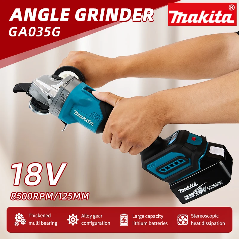 Makita GA035G charging Angle grinder 40V lithium electric grinding brushless large polishing machine cutting machine